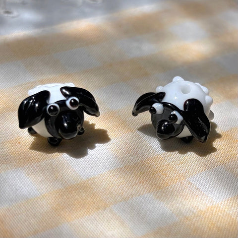 Lampwork Glass Sheep Beads