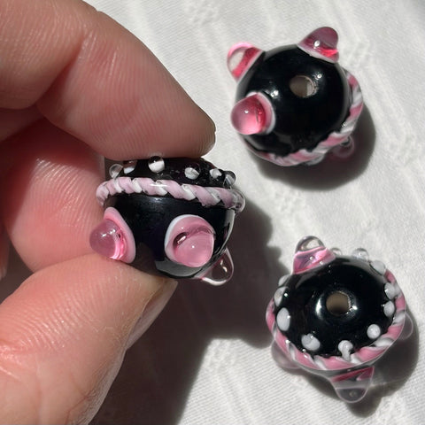 Aisey Black Planet Signature Glass Beads