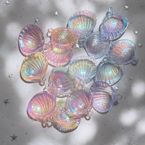 Glittery Seashell Pendant Charm