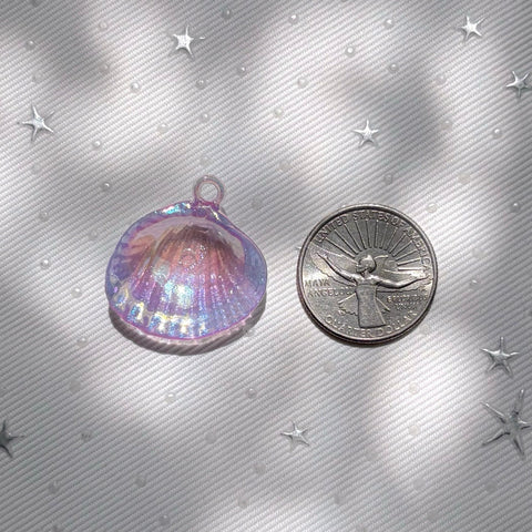 Glittery Seashell Pendant Charm