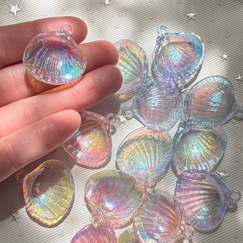 Glittery Seashell Pendant Charm