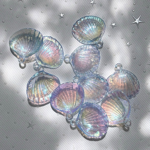Glittery Seashell Pendant Charm