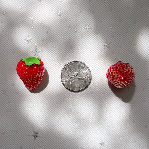 Realistic High-Gloss Strawberry Beads