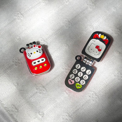 Flipping Cell Phone Charm Pendant