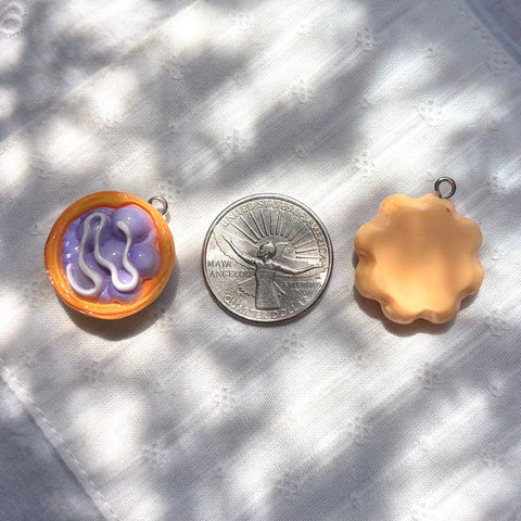 Miniature Fruit Tart Pendant Charm Set