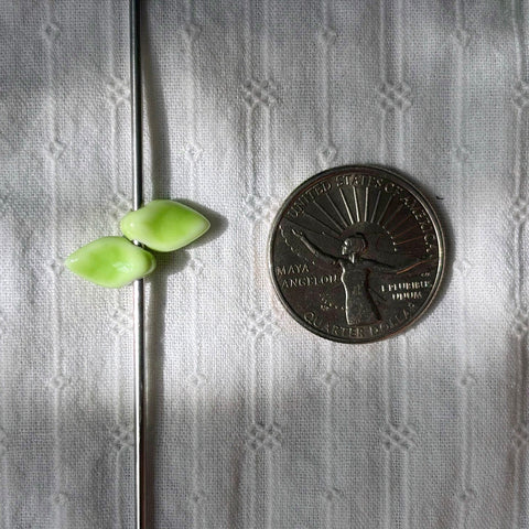 Ceramic Green Leaf Beads