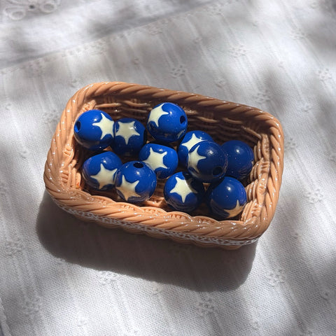 Star Inlay Round Beads