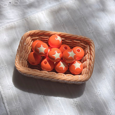 Star Inlay Round Beads