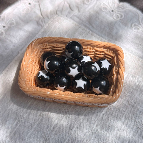 Star Inlay Round Beads