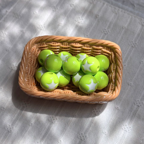 Star Inlay Round Beads
