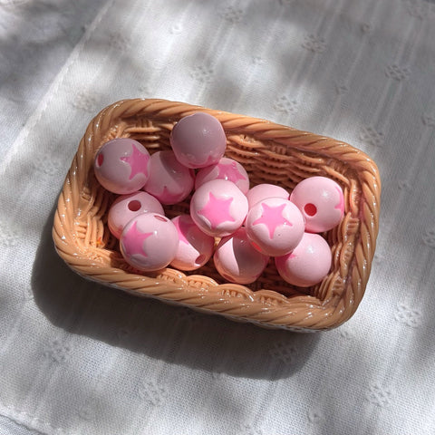 Star Inlay Round Beads