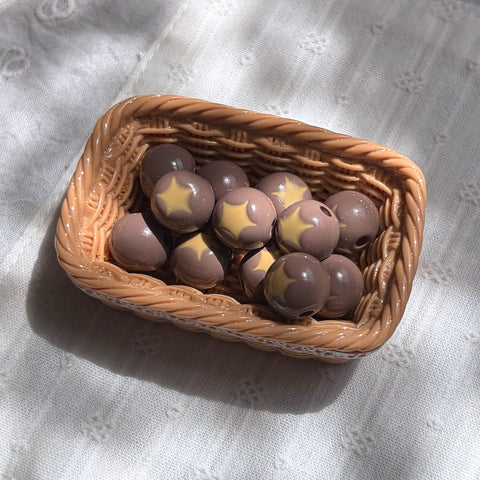 Star Inlay Round Beads