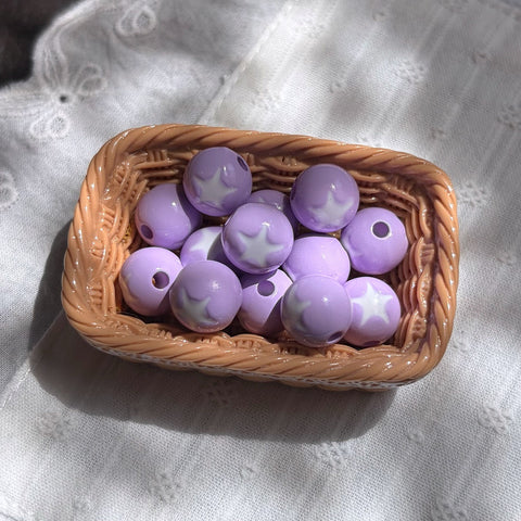 Star Inlay Round Beads
