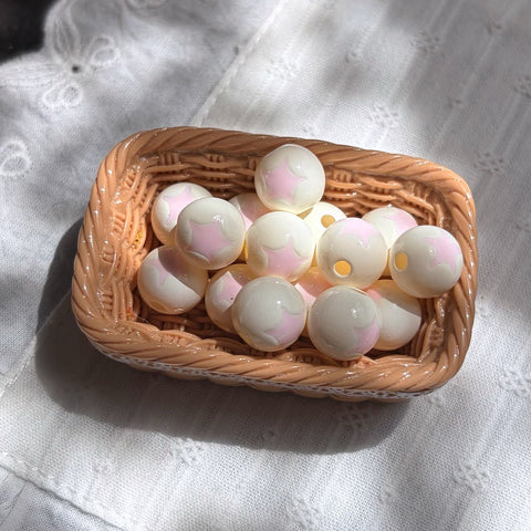 Star Inlay Round Beads