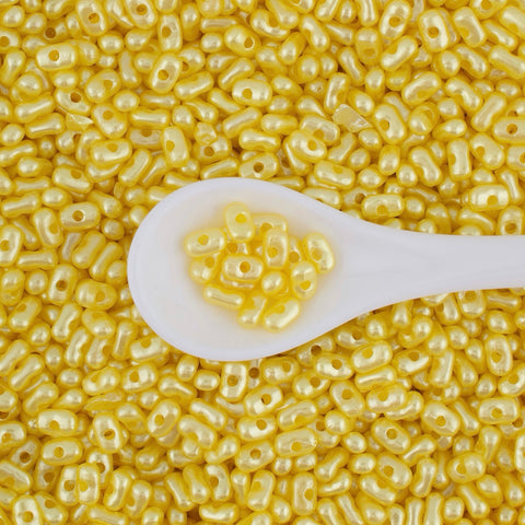 Plastic Rice Seed Beads in Yellow