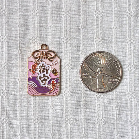 Enamel Omamori Lucky Pendant Charm
