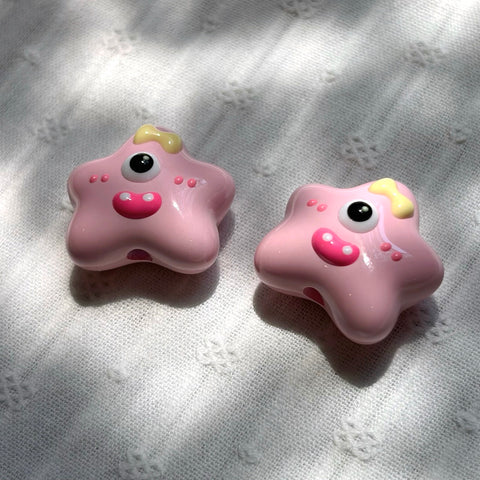 Pink Cyclops Star Monster Beads