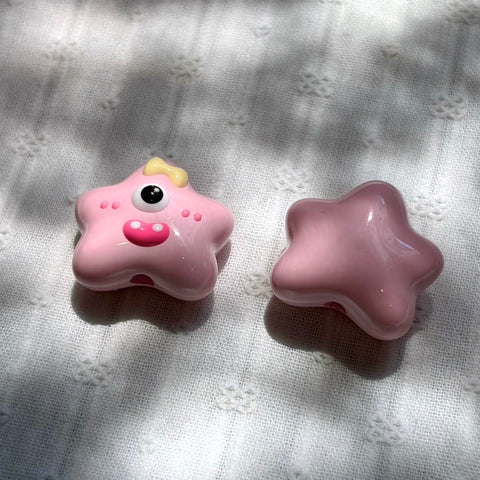 Pink Cyclops Star Monster Beads