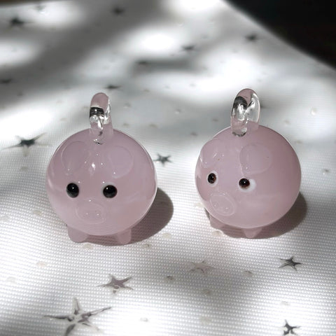 Handmade Glass Piggy Pendant