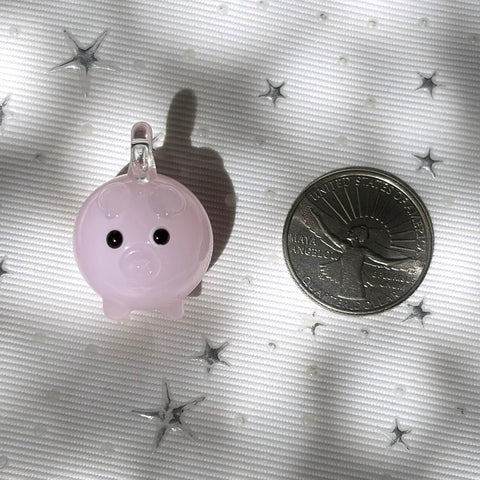 Handmade Glass Piggy Pendant