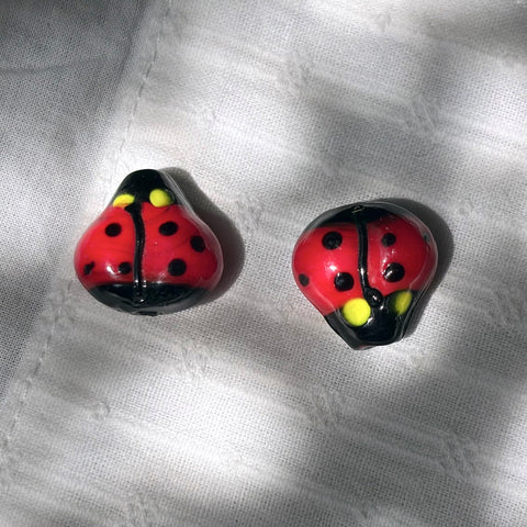 Ceramic Ladybug Beads