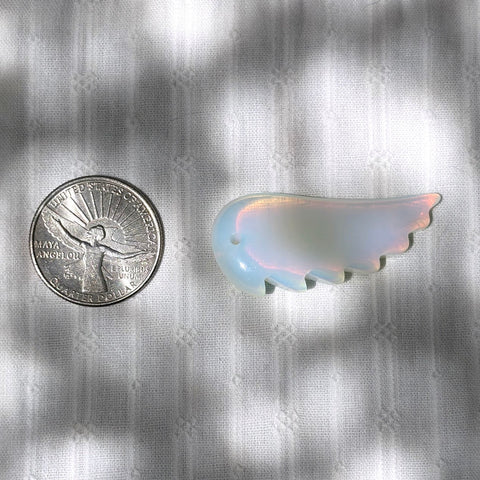 Opalite Angel Wing Necklace Pendant
