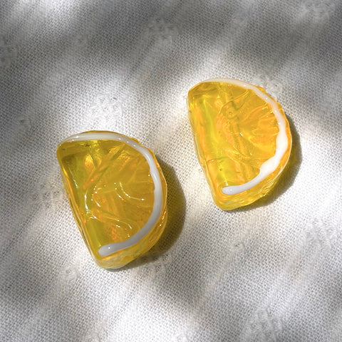Glass Lemon Beads