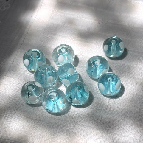 Rondelle Polka Dot Glass Beads