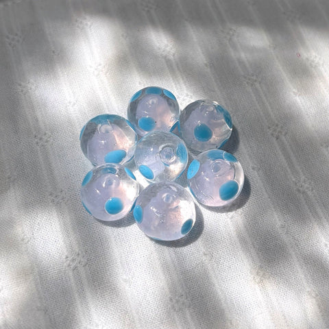 Rondelle Polka Dot Glass Beads