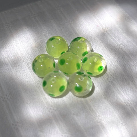 Rondelle Polka Dot Glass Beads