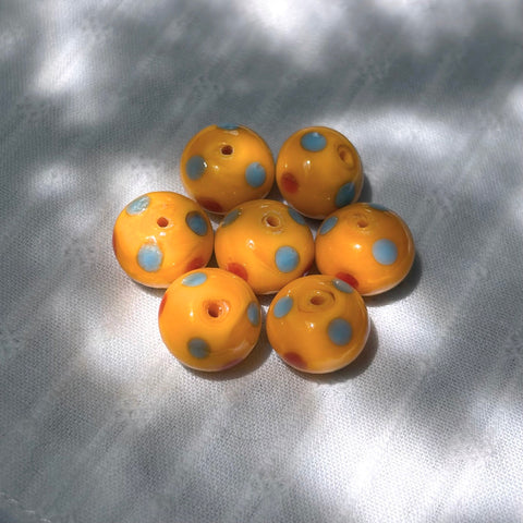 Rondelle Polka Dot Glass Beads