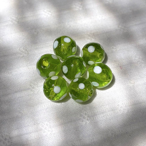 Round Polka Dot Glass Beads