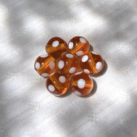 Round Polka Dot Glass Beads