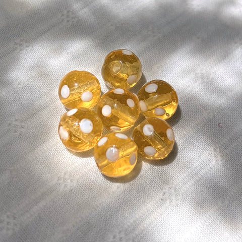 Round Polka Dot Glass Beads