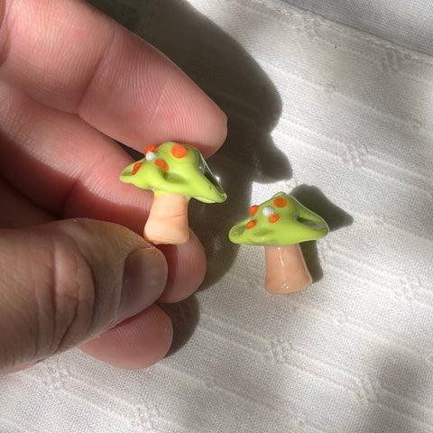 Glass Mushroom Beads
