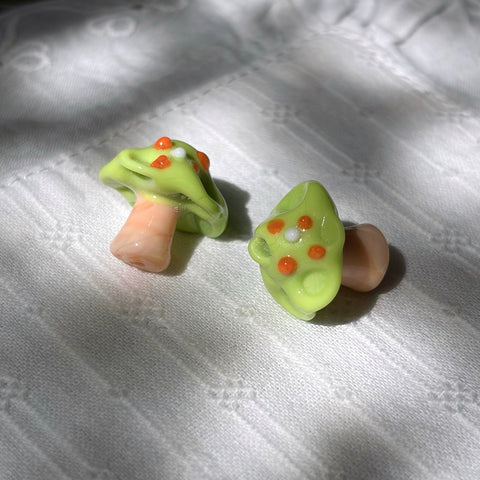 Glass Mushroom Beads