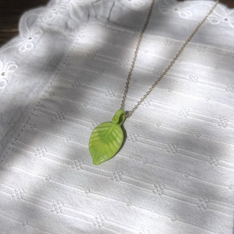Handmade Glass Leaf Pendant
