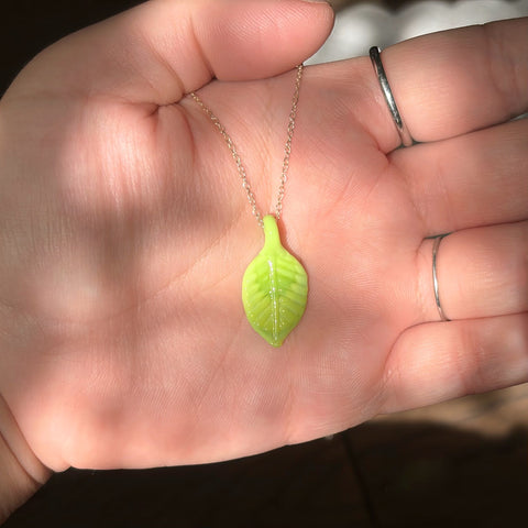 Handmade Glass Leaf Pendant