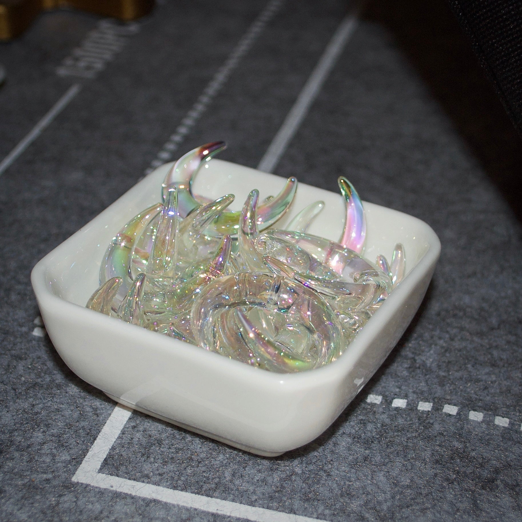 Holographic Moon Beads with Through Hole