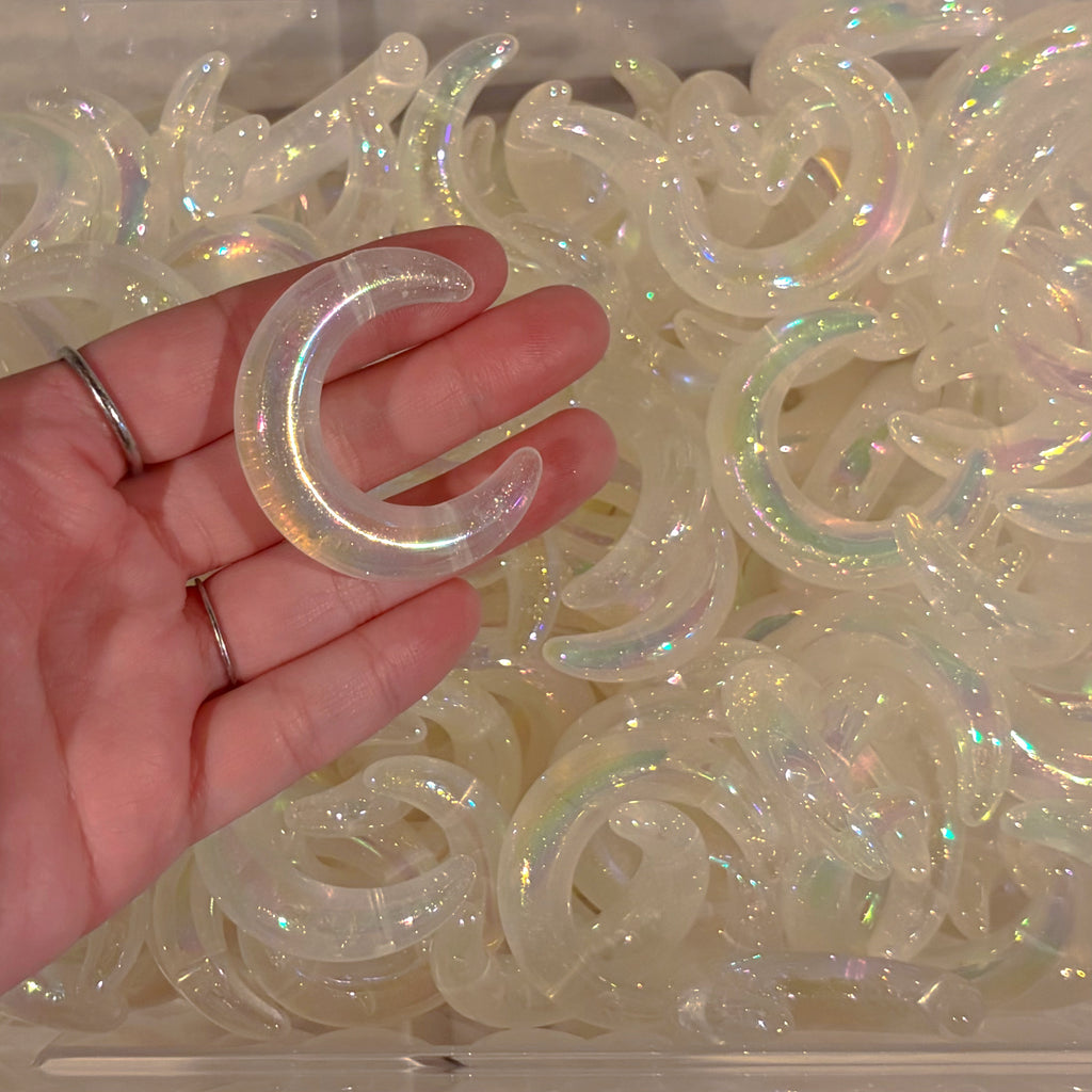 Glittery Chunky Moon Beads