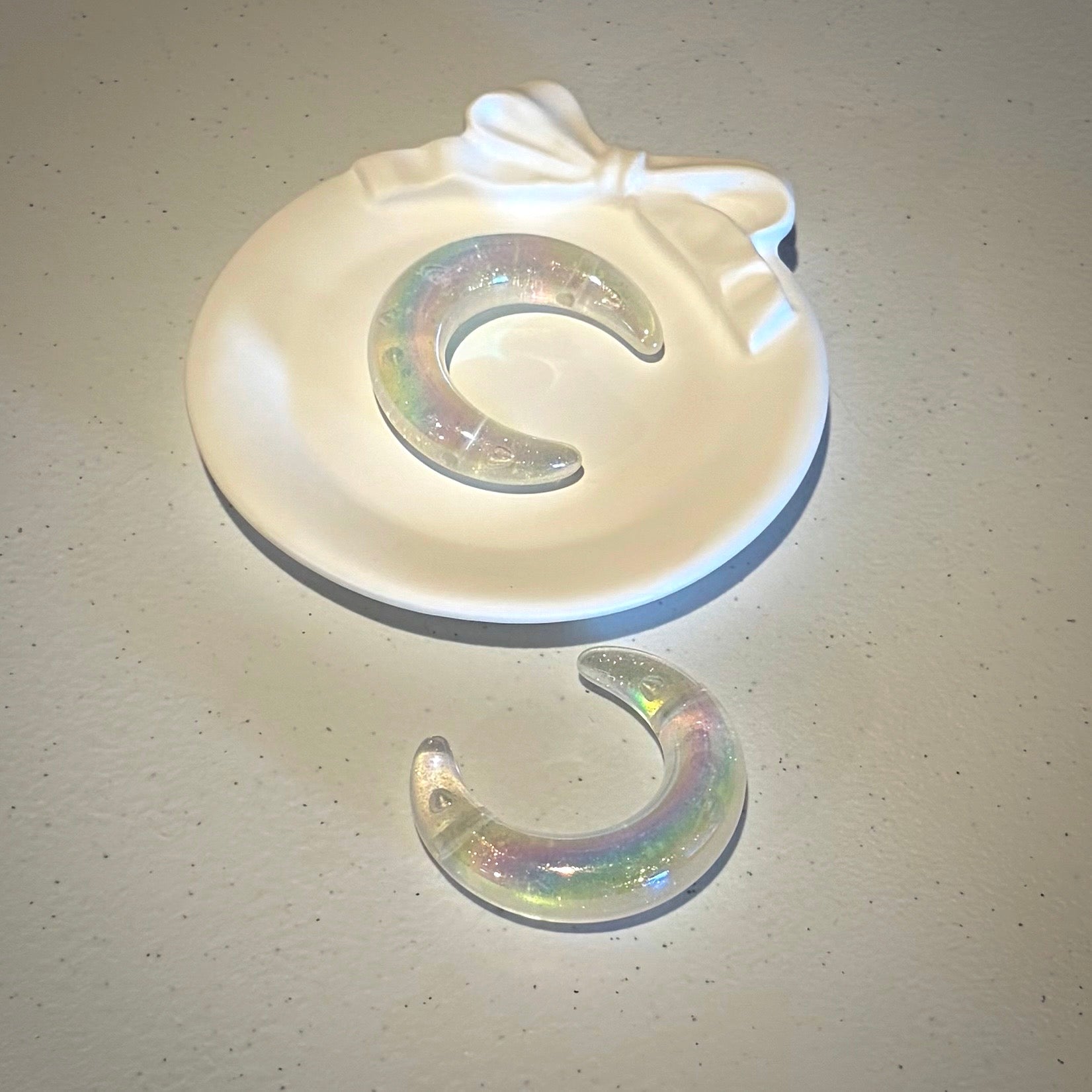 Glittery Chunky Moon Beads