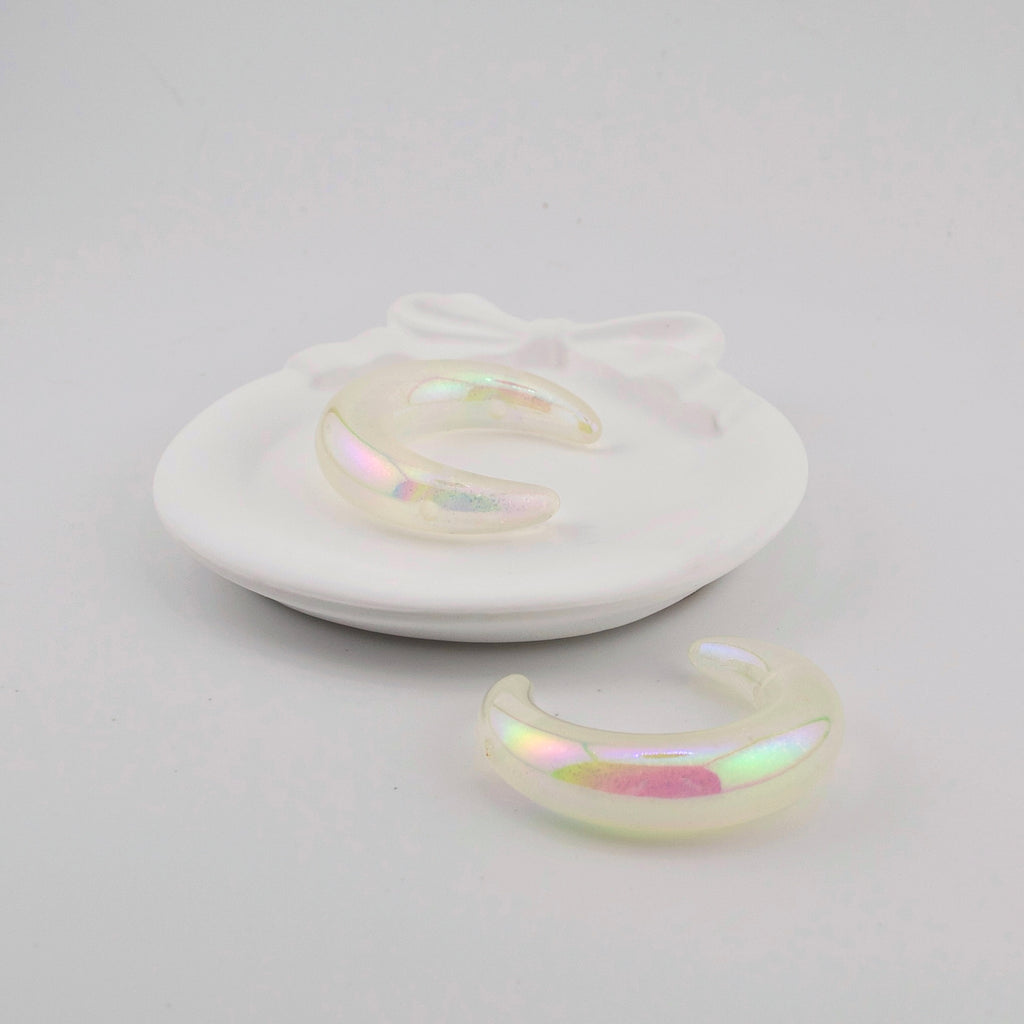 Glittery Chunky Moon Beads