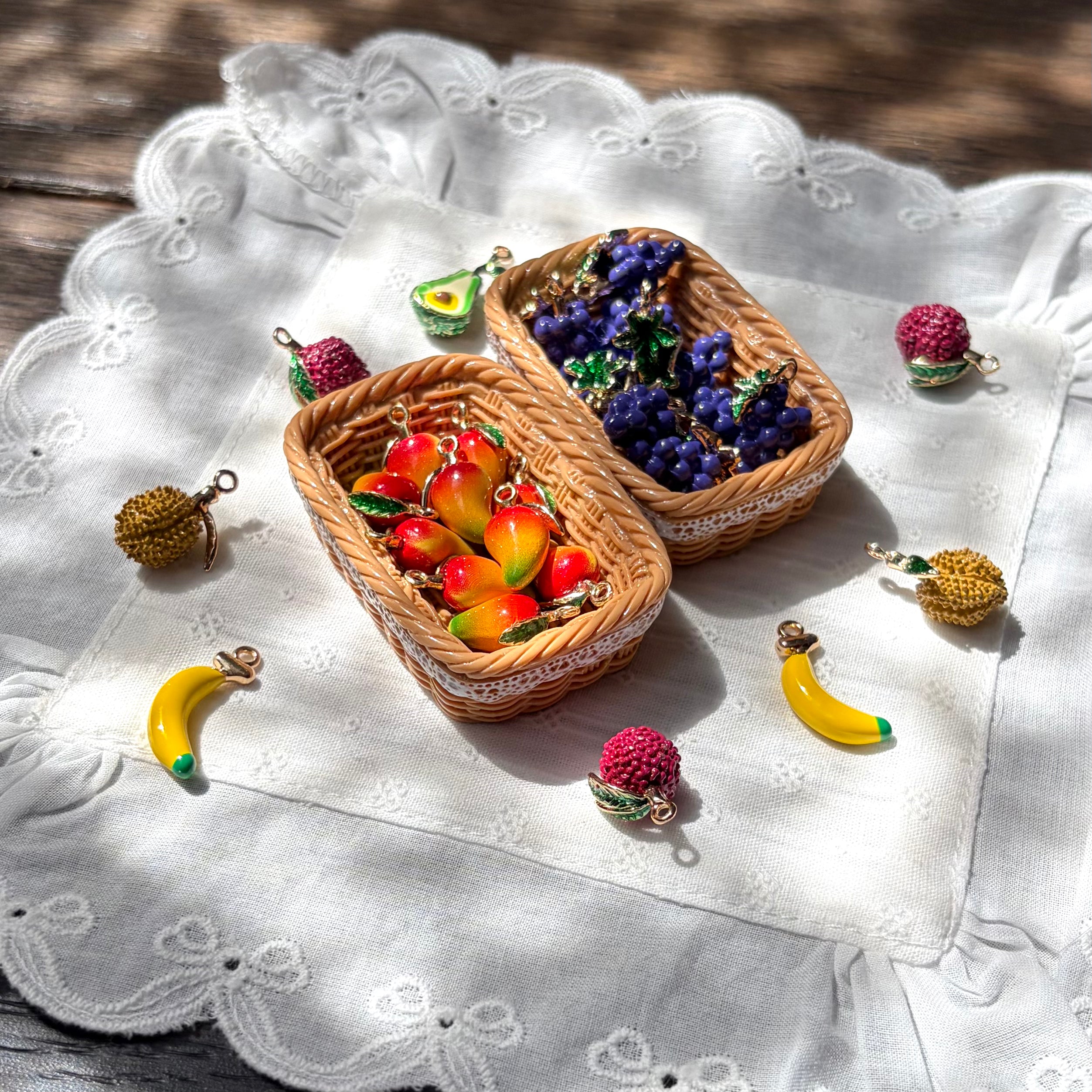 Tropical Fruit Enamel Pendant Charm