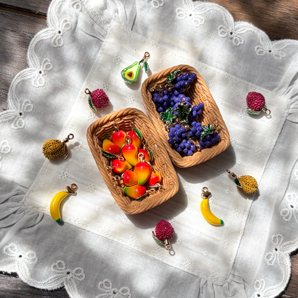 Tropical Fruit Enamel Pendant Charm