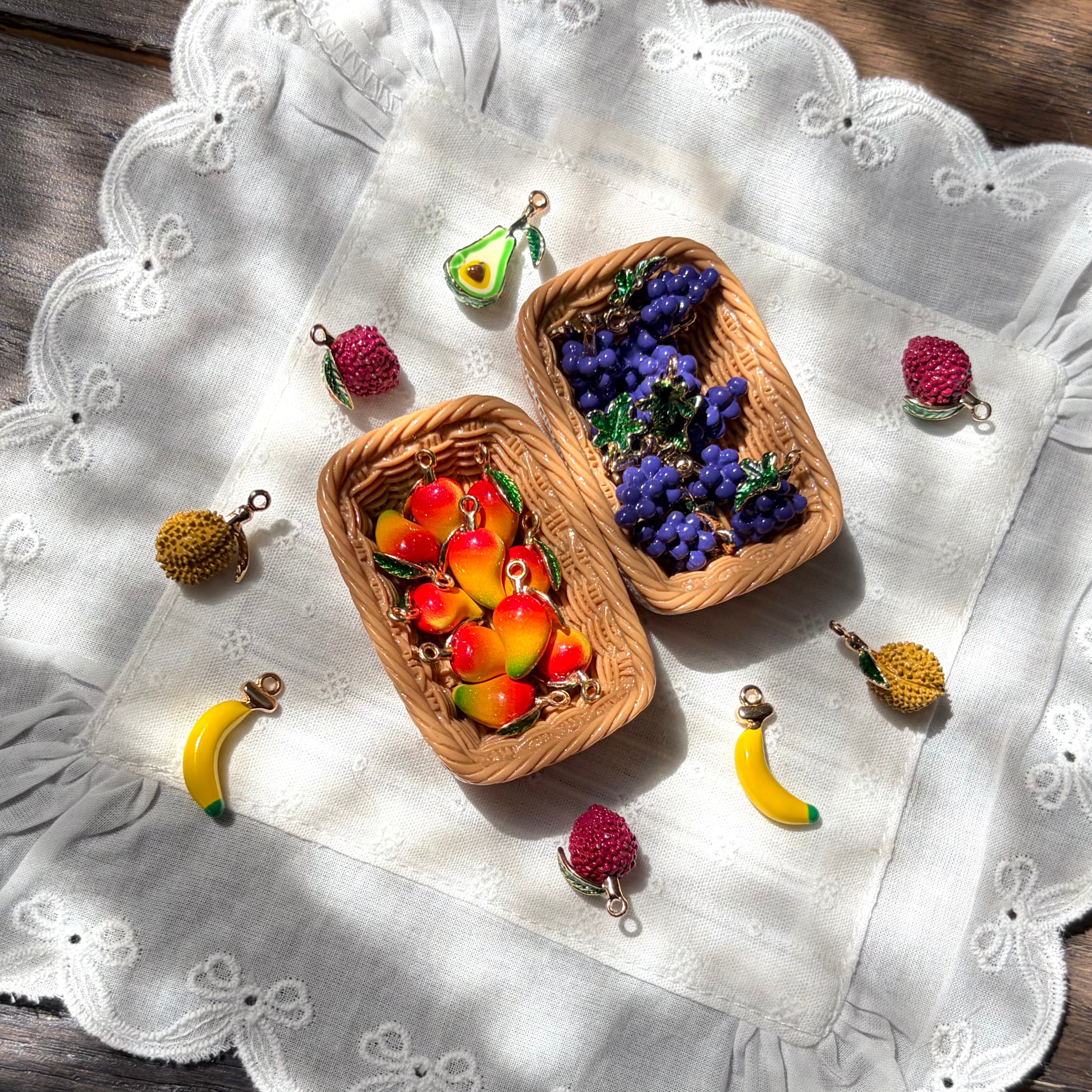 Tropical Fruit Enamel Pendant Charm