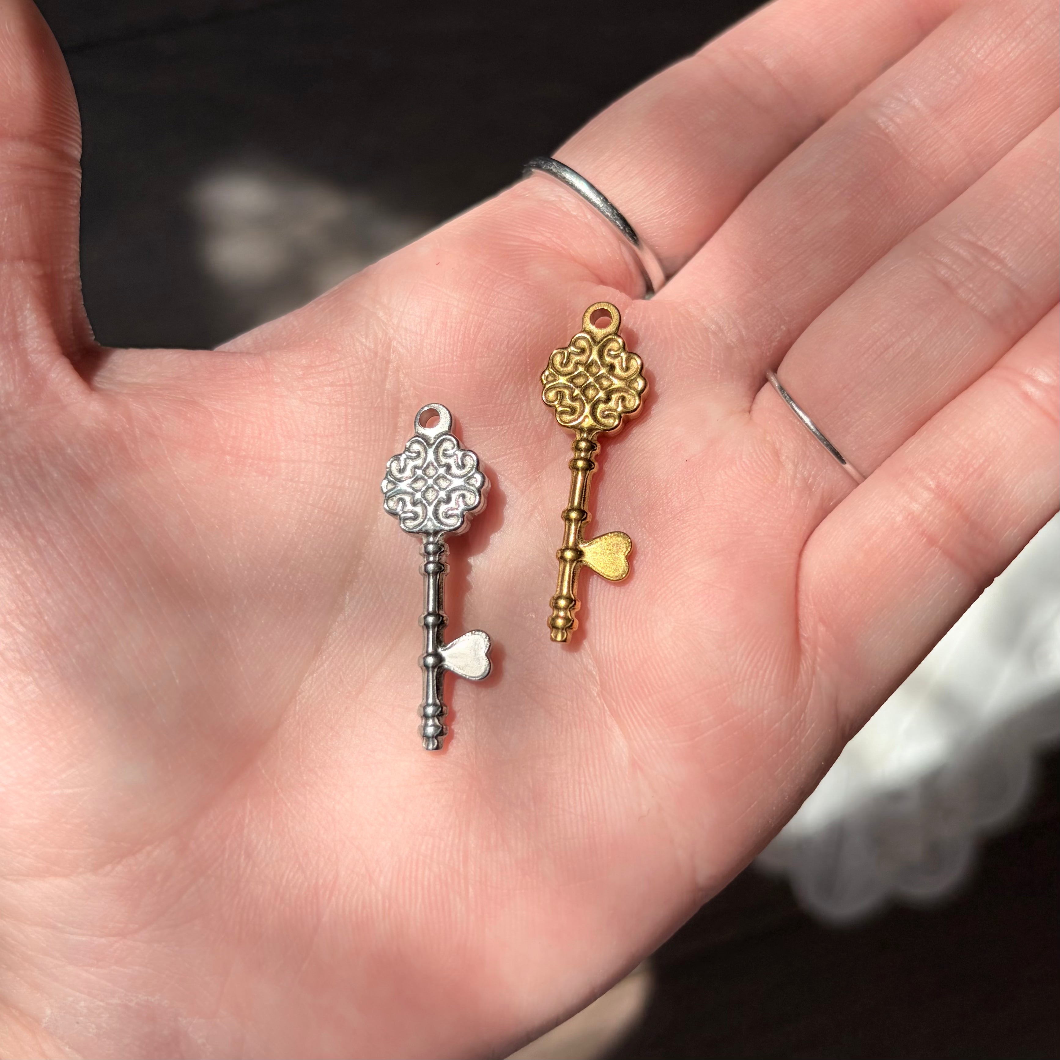 Stainless Steel Key Charm Pendant