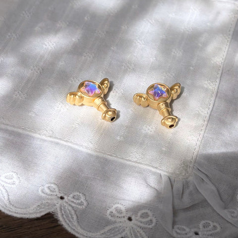 Matte Gold Magic Wand Metal Beads