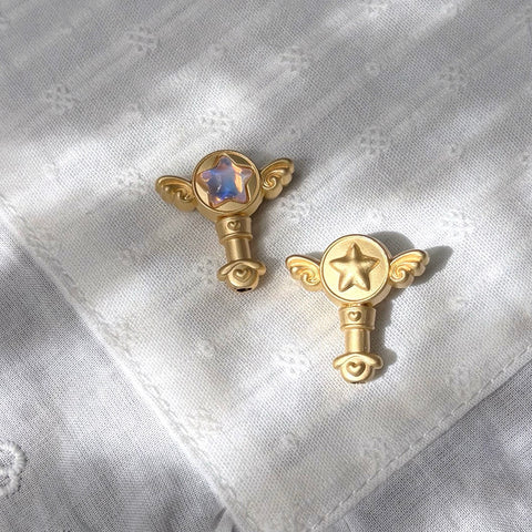 Matte Gold Magic Wand Metal Beads