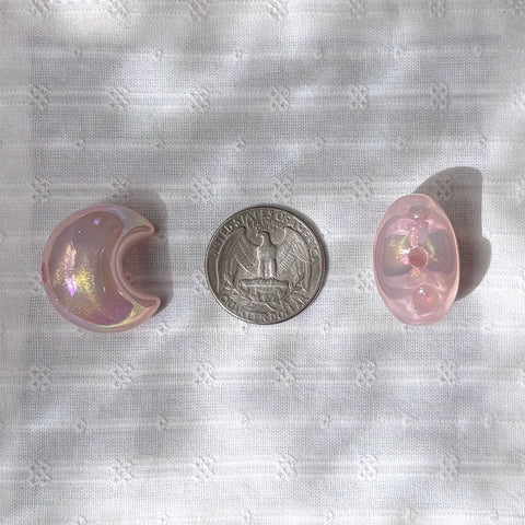 Glow-in-dark Pink Moon Beads