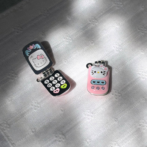 Flipping Cell Phone Charm Pendant